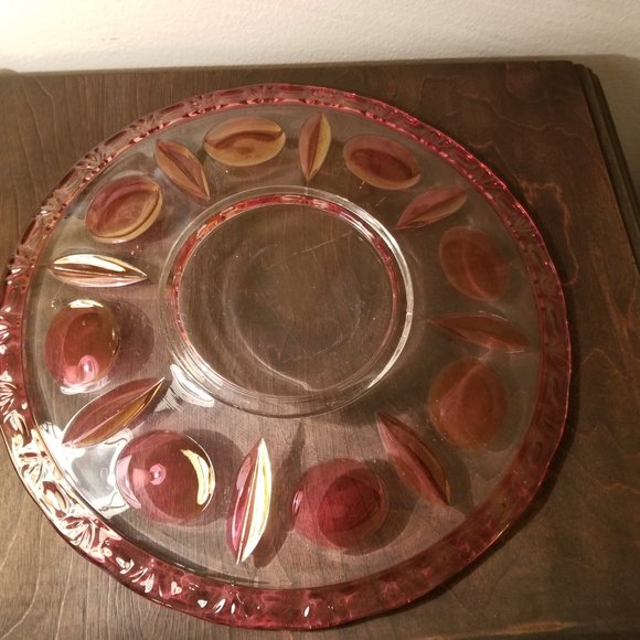 Classique Colony Cranberry Flashed Cheese Plate - Picture 2 of 3